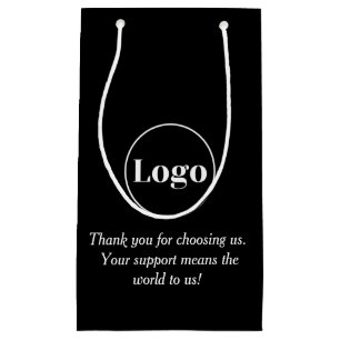 Sacola Para Presentes Pequena Logotipo preto Shopping Bag para pequenas empresas