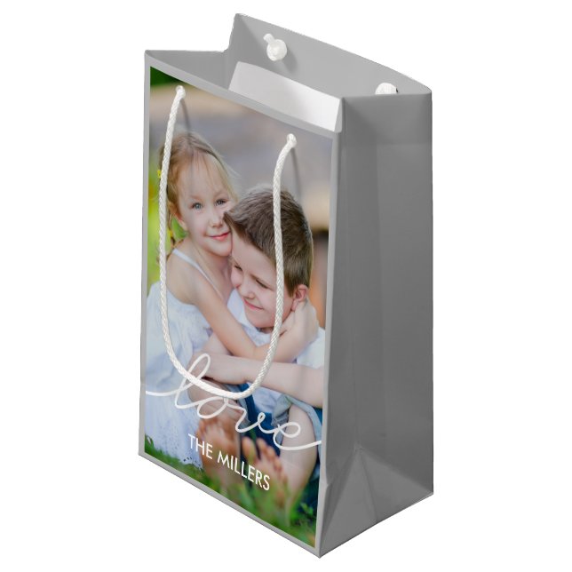 Sacola Para Presentes Pequena LOVE Escrevendo Sacos de presentes personalizados (Frente inclinada)