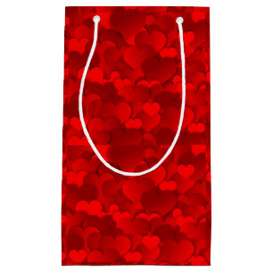 Sacola Para Presentes Pequena Love Hearts Texture Red Pattern-19909