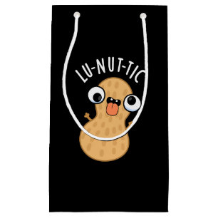Sacola Para Presentes Pequena Lu-nut Funny Peanut Puns Dark BG