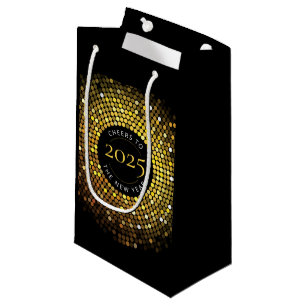 Sacola Para Presentes Pequena Luzes do Círculo Shimmering Ano Novo
