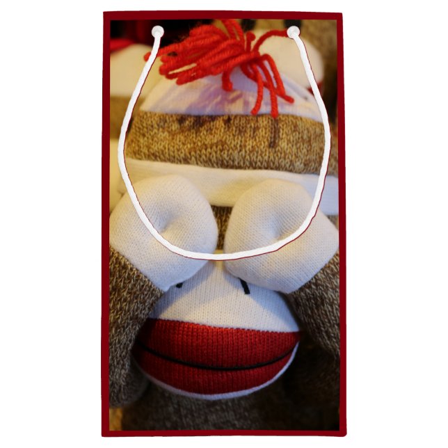 Sacola Para Presentes Pequena Macaco Peek-a-boo Sock (Verso)