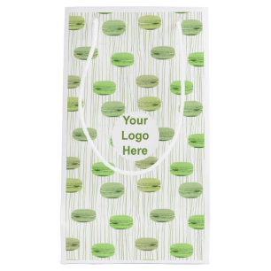 Sacola Para Presentes Pequena Macarons verdes elegantes pastelaria personalizada