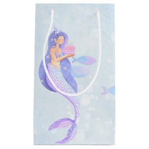 Sacola Para Presentes Pequena Magic Mermaid Themed Festa de aniversário
