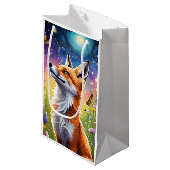 Sacola Para Presentes Pequena Majestic Fox (Frente inclinada)