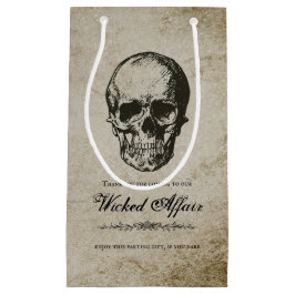 Sacola Para Presentes Pequena Malvado Festa de Halloween, Crânio de Vintage