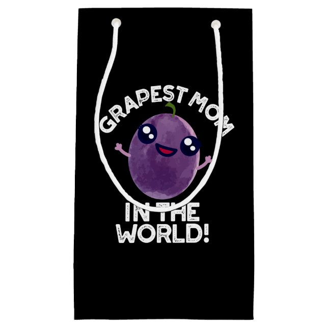 Sacola Para Presentes Pequena Mamãe Mágica No Mundo Engraçado Fruta Pun Dark BG (Frente)