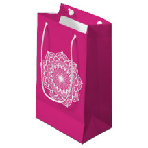 Mandala Branco em Fundo Rosa