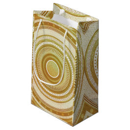 Sacola Para Presentes Pequena Mandala de Ouro e Brilho