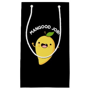 Sacola Para Presentes Pequena Mangood Job Funny Mango Fruta Pun Dark BG