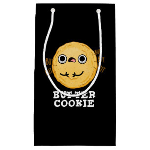 Sacola Para Presentes Pequena Manteiga Cookie Comida Engraçada Pun Escuro BG