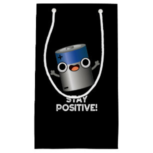 Sacola Para Presentes Pequena Mantenha a Bateria Engraçada Positiva Empurre Escu