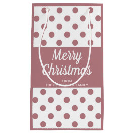 Sacola Para Presentes Pequena Manuscrito Rosa Moderno Feliz Natal