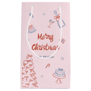 Sacola Para Presentes Pequena Mão Impressionante Desenhada Oh Que Festa De Natal