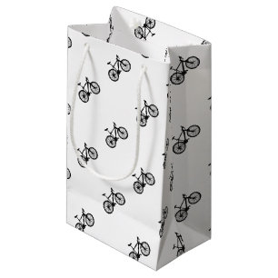 Sacola Para Presentes Pequena Mão simples doodle tirado da bicicleta
