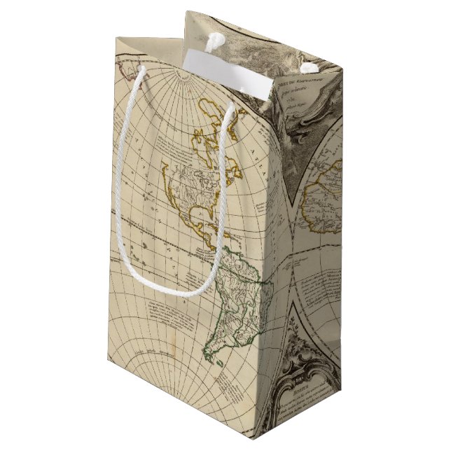 Sacola Para Presentes Pequena Mapa do mundo 8 (Verso inclinado)