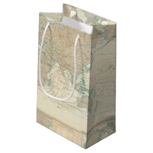 Sacola Para Presentes Pequena Mapa do mundo dos canais de transporte