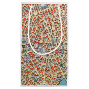 Sacola Para Presentes Pequena Mapa do vintage de Boston Massachusetts de 1929