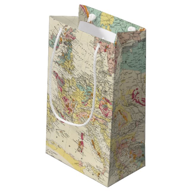 Sacola Para Presentes Pequena Mapa Geological Europa (Verso inclinado)