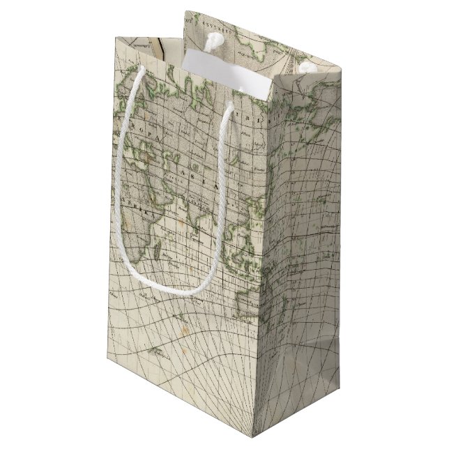 Sacola Para Presentes Pequena Mapa magnético do mundo (Verso inclinado)
