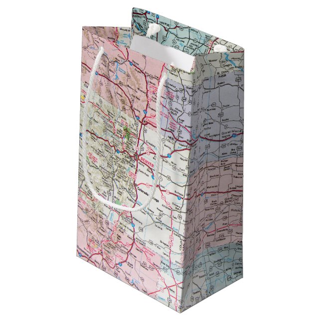 Sacola Para Presentes Pequena mapa rodoviário (Verso inclinado)