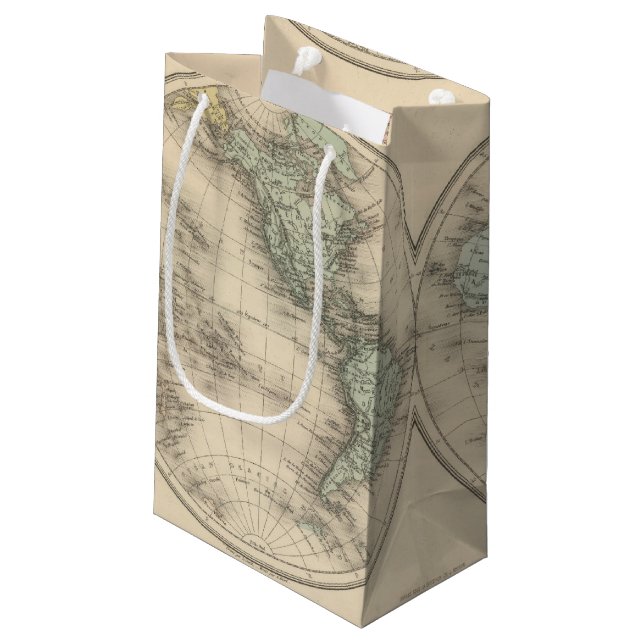 Sacola Para Presentes Pequena Mapas do mundo (Verso inclinado)