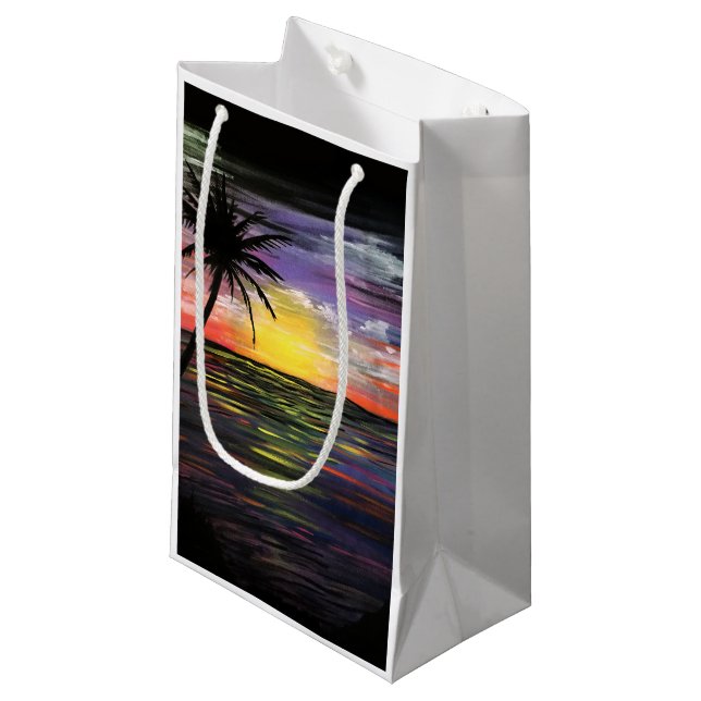 Sacola Para Presentes Pequena Mar Sol (Frente inclinada)
