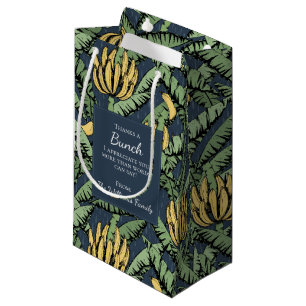 Sacola Para Presentes Pequena Marinho Azul Obrigados um monte de bananas amarela