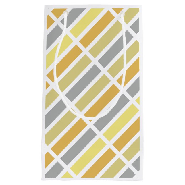 Sacola Para Presentes Pequena Matizes de metal de bronze prateado Dourado (Frente)