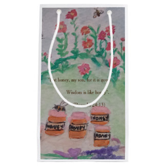 Sacola Para Presentes Pequena Mel e abelhas