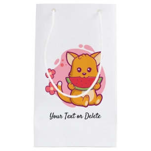 Sacola Para Presentes Pequena Melancia Gato-Gato-Gato Kawaii
