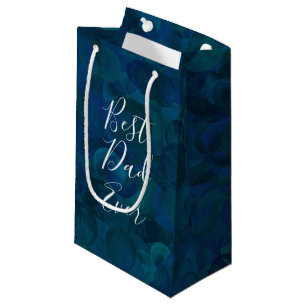 Sacola Para Presentes Pequena Melhor Pai Nunca Azul Teal