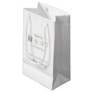 Sacola Para Presentes Pequena Merry Christmas Café Branding Seasonal Coffee Shop