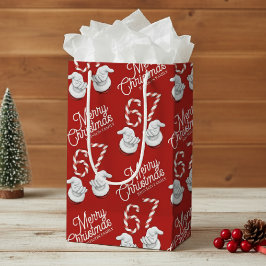 Sacola Para Presentes Pequena Merry Christmas Candy Cane 6-7 Meme Pattern