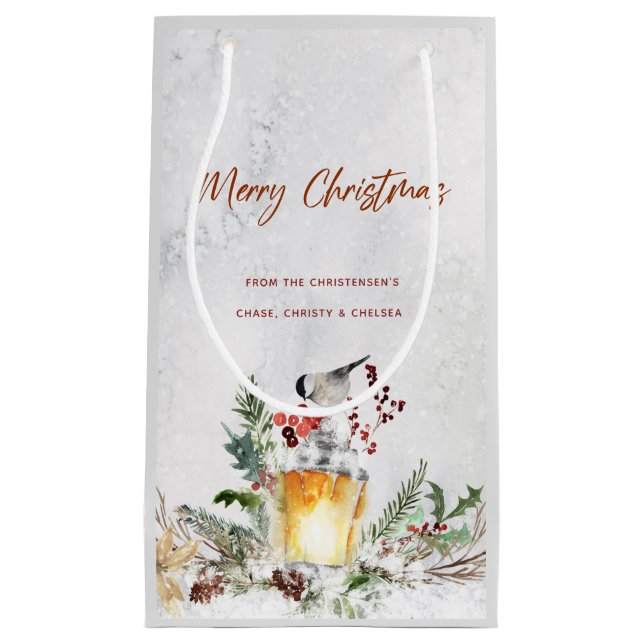 Sacola Para Presentes Pequena Merry Christmas Gift Bag (Frente)