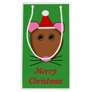 Sacola Para Presentes Pequena Merry Christmas Mouse Custom Gift Bag