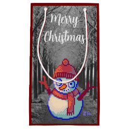 Sacola Para Presentes Pequena Merry Christmas pixelart, Pixel Art