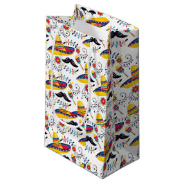 Sacola Para Presentes Pequena Mexicano Folk Art Pattern Sombreros, Mustaches