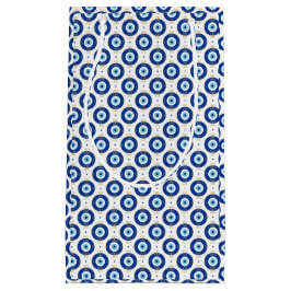 Sacola Para Presentes Pequena Modern Evil Eye Pattern Blue & Gold Protection