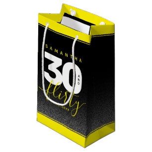 Sacola Para Presentes Pequena Modern Girly Bright Yellow 30 e Flirty