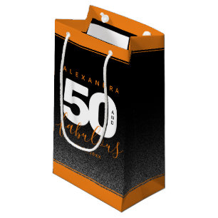 Sacola Para Presentes Pequena Modern Girly Orange 50 e Fabulosa