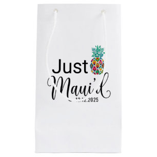 Sacola Para Presentes Pequena Modern Just Maui'd Casal de Lua de Mel no Havaí