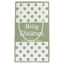 Modern Sage Green Script Feliz Natal