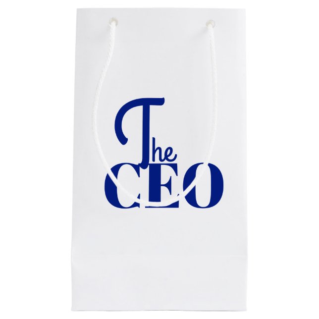 Sacola Para Presentes Pequena Moderno Minimal O CEO Azul (Frente)