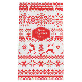 Sacola Para Presentes Pequena Monograma do padrão de isle vermelho de suor de Na