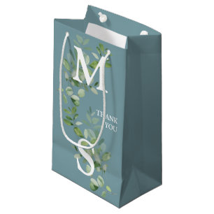 Sacola Para Presentes Pequena Monograma Eucalyptus Sage Wedding Gift Bag