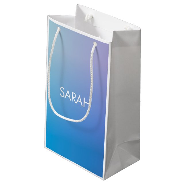 Sacola Para Presentes Pequena Monograma Gradiente Azul (Verso inclinado)