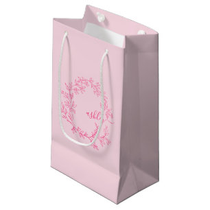 Sacola Para Presentes Pequena Monograma Na moda Moderno Rosa Quente