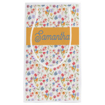 Monograma Nome Aquarela Flor Silvestre Azul Roxo