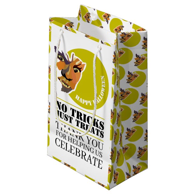 Sacola Para Presentes Pequena Moon Wolf, Festa de Halloween (Frente inclinada)